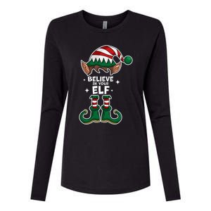 Believe In Your Gift Funny Christmas Matching Family Meaningful Gift Womens Cotton Relaxed Long Sleeve T-Shirt