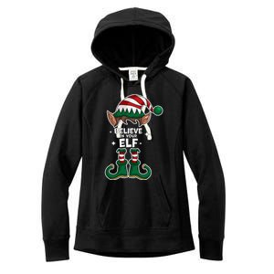 Believe In Your Gift Funny Christmas Matching Family Meaningful Gift Women's Fleece Hoodie