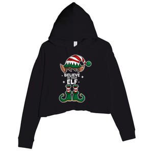 Believe In Your Gift Funny Christmas Matching Family Meaningful Gift Crop Fleece Hoodie