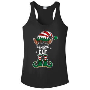 Believe In Your Gift Funny Christmas Matching Family Meaningful Gift Ladies PosiCharge Competitor Racerback Tank