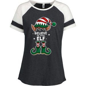 Believe In Your Gift Funny Christmas Matching Family Meaningful Gift Enza Ladies Jersey Colorblock Tee