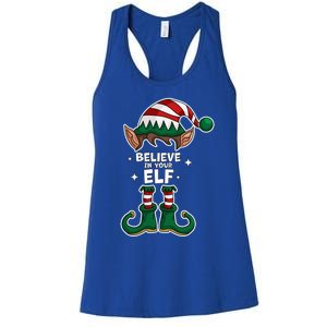 Believe In Your Gift Funny Christmas Matching Family Meaningful Gift Women's Racerback Tank