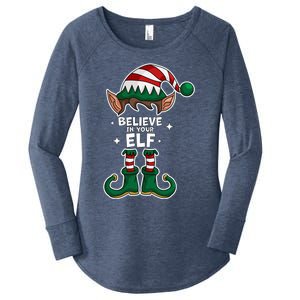 Believe In Your Gift Funny Christmas Matching Family Meaningful Gift Women's Perfect Tri Tunic Long Sleeve Shirt