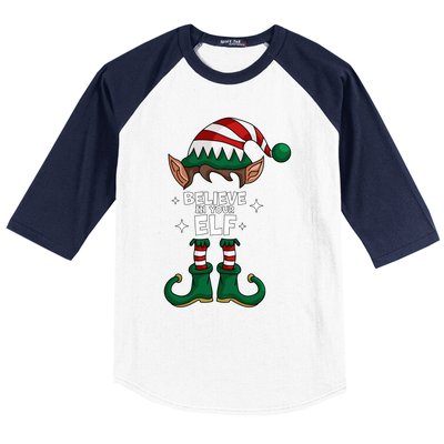 Believe In Your Gift Funny Christmas Matching Family Meaningful Gift Baseball Sleeve Shirt