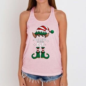 Believe In Your Gift Funny Christmas Matching Family Meaningful Gift Women's Knotted Racerback Tank