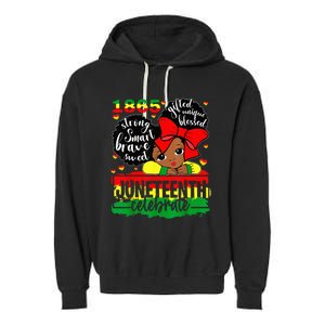 Black Juneteenth 1865 Celebrate Indepedence Day Garment-Dyed Fleece Hoodie