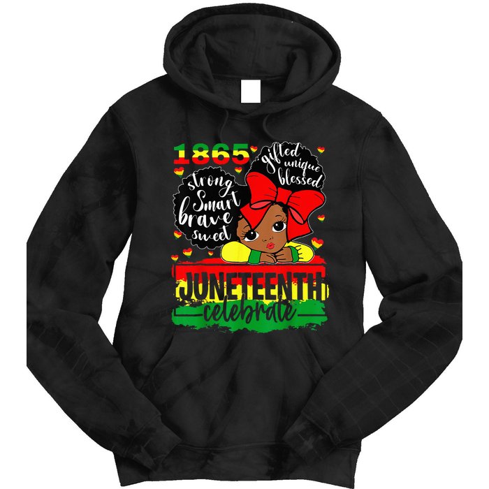 Black Juneteenth 1865 Celebrate Indepedence Day Tie Dye Hoodie