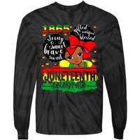 Black Juneteenth 1865 Celebrate Indepedence Day Tie-Dye Long Sleeve Shirt