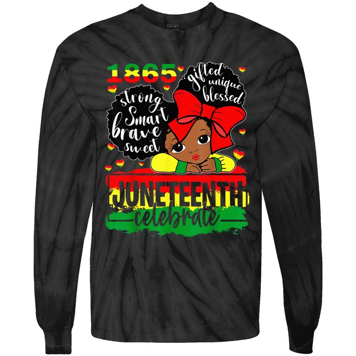 Black Juneteenth 1865 Celebrate Indepedence Day Tie-Dye Long Sleeve Shirt