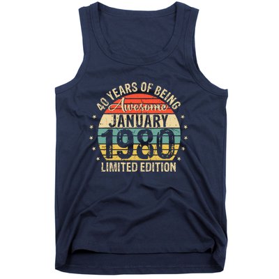 Born January 1980 Limited Edition Bday Gifts 40th Birthday Tank Top