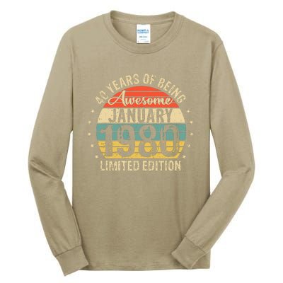 Born January 1980 Limited Edition Bday Gifts 40th Birthday Tall Long Sleeve T-Shirt