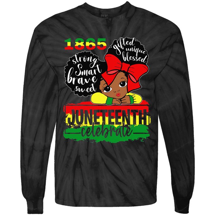 Black Juneteenth 1865 Celebrate Indepedence Day Tie-Dye Long Sleeve Shirt