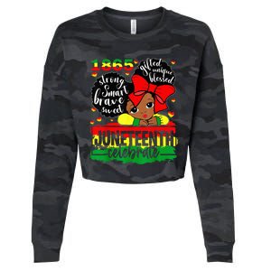 Black Juneteenth 1865 Celebrate Indepedence Day Cropped Pullover Crew