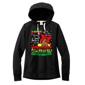 Black Juneteenth 1865 Celebrate Indepedence Day Women's Fleece Hoodie