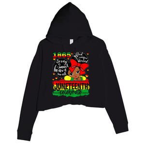 Black Juneteenth 1865 Celebrate Indepedence Day Crop Fleece Hoodie