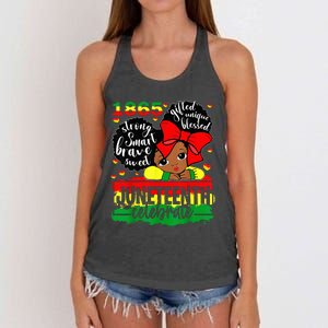 Black Juneteenth 1865 Celebrate Indepedence Day Women's Knotted Racerback Tank