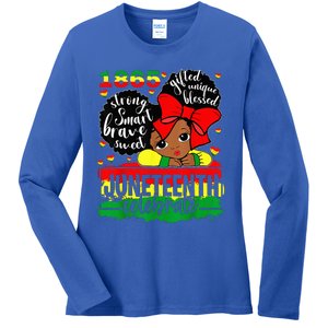 Black Juneteenth 1865 Celebrate Indepedence Day Ladies Long Sleeve Shirt