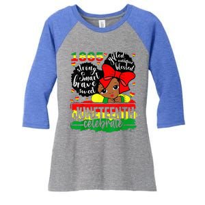 Black Juneteenth 1865 Celebrate Indepedence Day Women's Tri-Blend 3/4-Sleeve Raglan Shirt