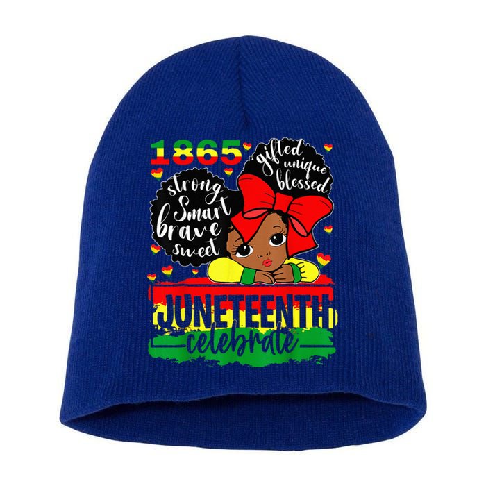 Black Juneteenth 1865 Celebrate Indepedence Day Short Acrylic Beanie