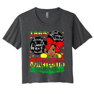 Black Juneteenth 1865 Celebrate Indepedence Day Women's Crop Top Tee