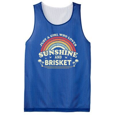 Briskegift Just A Who Loves Sunshine And Brisket Gift Mesh Reversible Basketball Jersey Tank