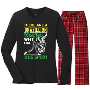 Brazilian Jiu-Jitsu Against Funny MMA Gift Women's Long Sleeve Flannel Pajama Set 