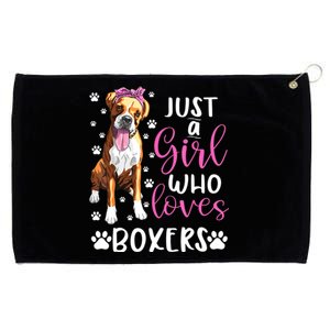 Boxer Just A Girl Who Loves Boxers Dogs Lover Girls Gift Grommeted Golf Towel