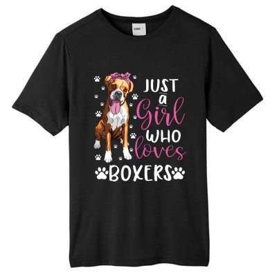 Boxer Just A Girl Who Loves Boxers Dogs Lover Girl Gift Tall Fusion ChromaSoft Performance T-Shirt