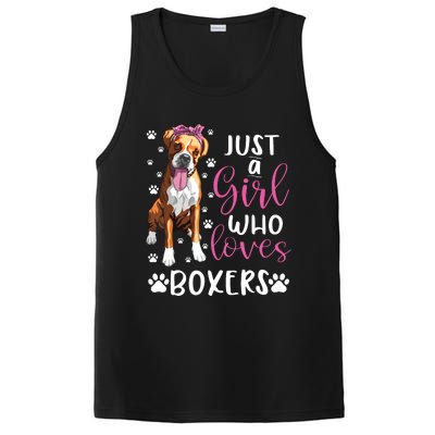 Boxer Just A Girl Who Loves Boxers Dogs Lover Girl Gift PosiCharge Competitor Tank