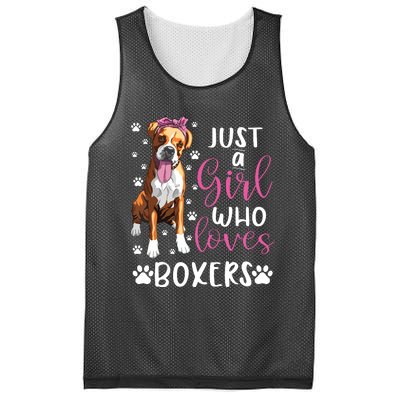 Boxer Just A Girl Who Loves Boxers Dogs Lover Girl Gift Mesh Reversible Basketball Jersey Tank