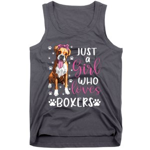 Boxer Just A Girl Who Loves Boxers Dogs Lover Girl Gift Tank Top