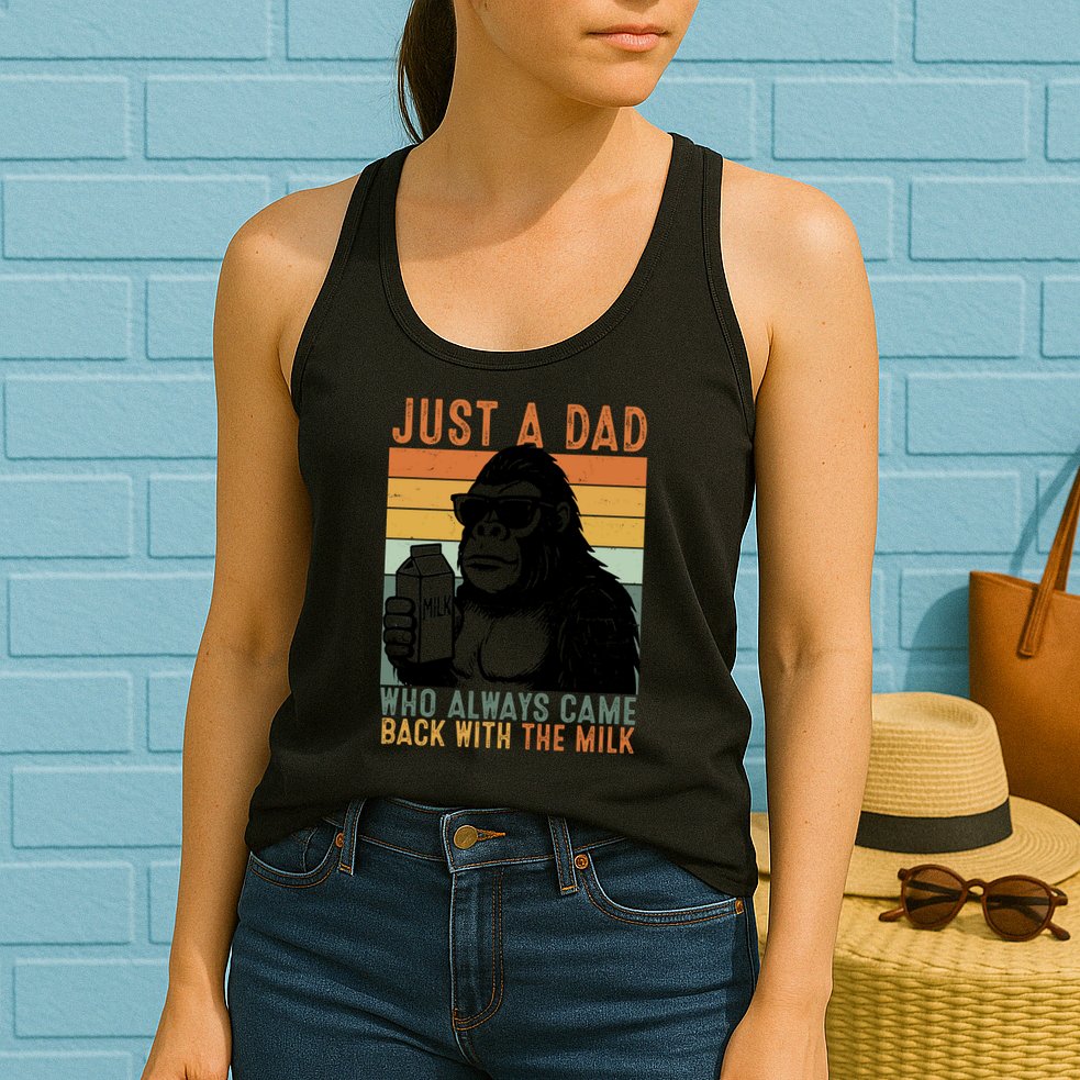 Bigfoot Just A Dad Who Always Came Back With The Milk Womens Tank Top