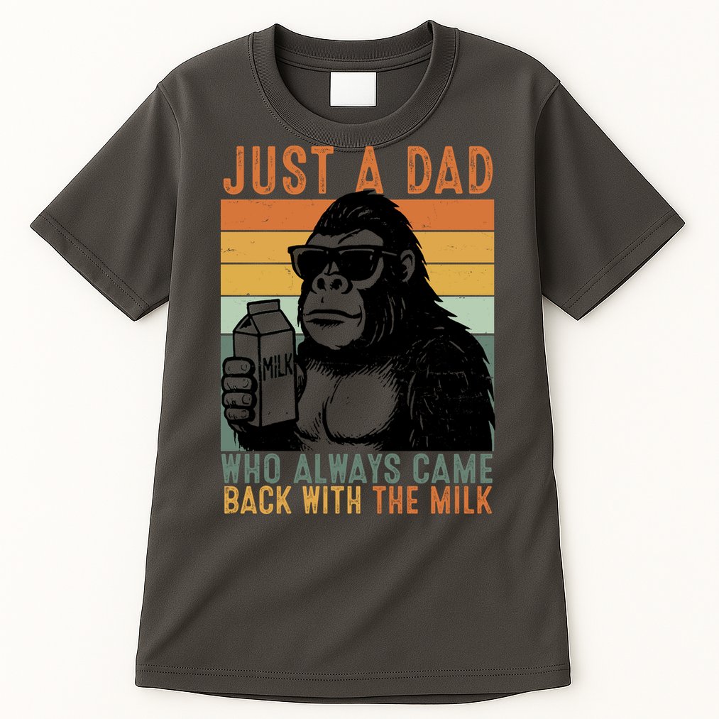 Bigfoot Just A Dad Who Always Came Back With The Milk Tall T-Shirt