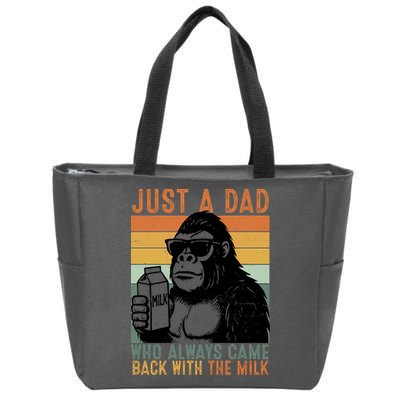 Bigfoot Just A Dad Who Always Came Back With The Milk Zip Tote Bag