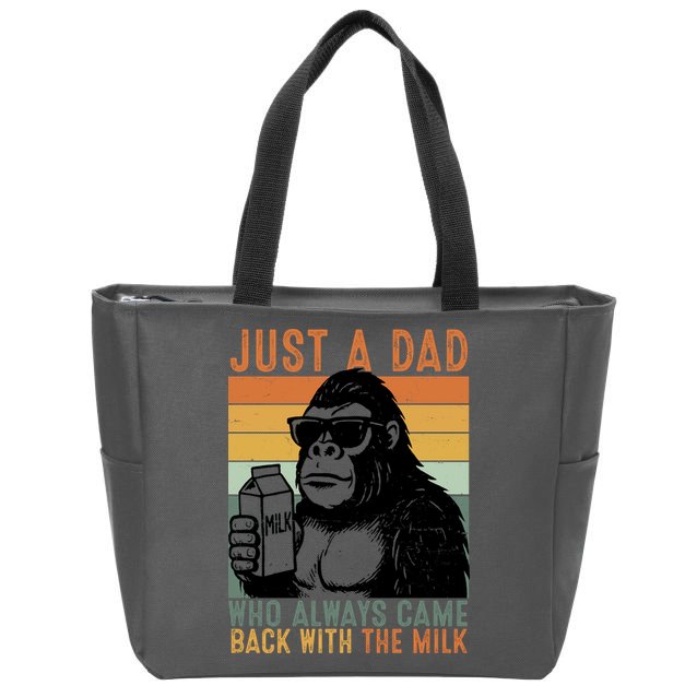 Bigfoot Just A Dad Who Always Came Back With The Milk Zip Tote Bag