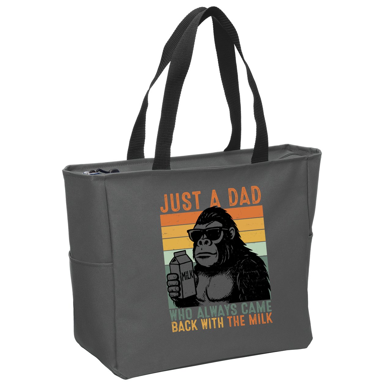 Bigfoot Just A Dad Who Always Came Back With The Milk Zip Tote Bag