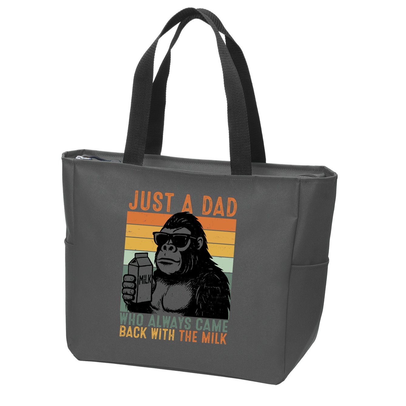 Bigfoot Just A Dad Who Always Came Back With The Milk Zip Tote Bag
