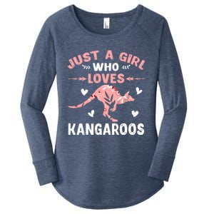 Brand: Just A Girl Who Loves Kangaroos Gift Funny Giftjust A Girl Who Loves Kang Women's Perfect Tri Tunic Long Sleeve Shirt