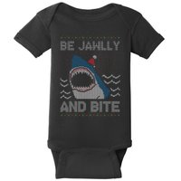 Be Jawlly and Bite Santa Shark Funny Ugly Christmas Sweater Baby Bodysuit