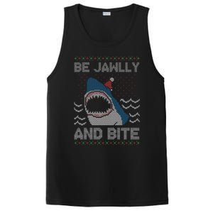 Be Jawlly and Bite Santa Shark Funny Ugly Christmas Sweater PosiCharge Competitor Tank