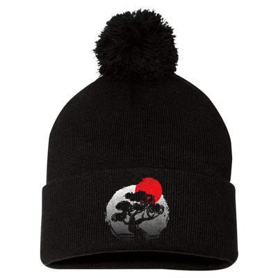 Bonsai Japanese Art Bonzai Pom Pom 12in Knit Beanie