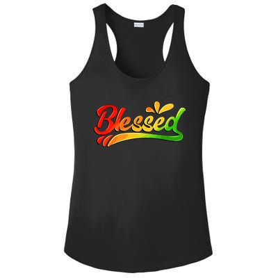 Blessed Juneteenth African American Women Ladies PosiCharge Competitor Racerback Tank