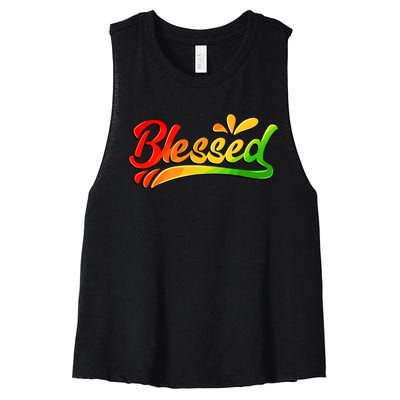 Blessed Juneteenth African American Women Women's Racerback Cropped Tank