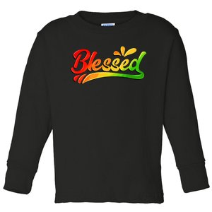 Blessed Juneteenth African American Women Toddler Long Sleeve Shirt