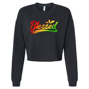 Blessed Juneteenth African American Women Cropped Pullover Crew