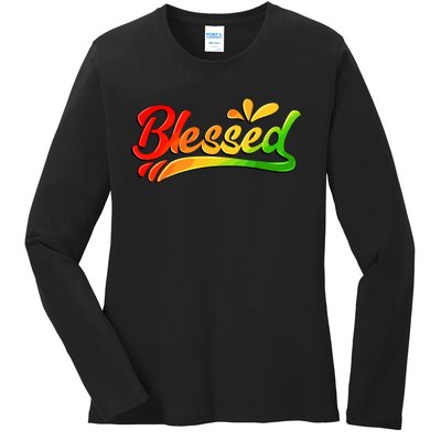 Blessed Juneteenth African American Women Ladies Long Sleeve Shirt