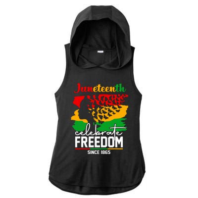 Butterfly Juneteenth African Pride Afro Black Women Ladies PosiCharge Tri-Blend Wicking Draft Hoodie Tank