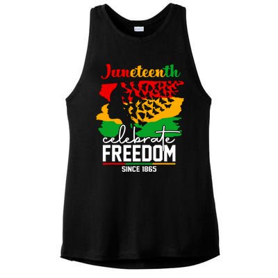 Butterfly Juneteenth African Pride Afro Black Women Ladies PosiCharge Tri-Blend Wicking Tank