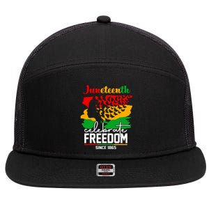 Butterfly Juneteenth African Pride Afro Black Women 7 Panel Mesh Trucker Snapback Hat