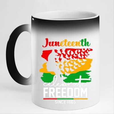 Butterfly Juneteenth African Pride Afro Black Women 11oz Black Color Changing Mug